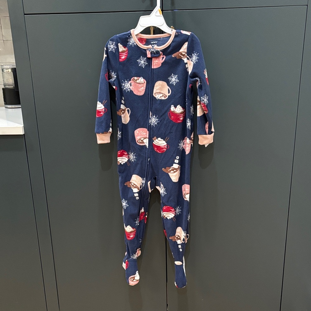 Carter's Cozy Blue Onesie with Cup and Snowflake Print